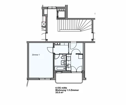 Helle 1-Zimmer-Wohnung mit sonnigem Balkon in Zürich