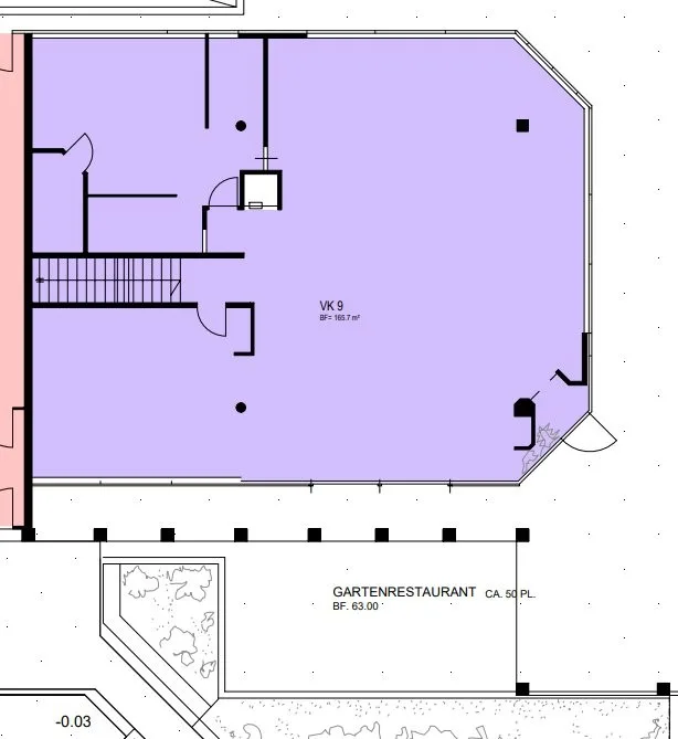 Gewerbefläche mit Aussenterrasse an zentraler Lage im Geschäftshaus Freihof