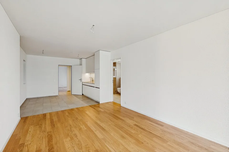 Moderne 2.5-Zimmer-Wohnung mit Mietgarten und Holzterrasse in Zürich-Schwamendingen