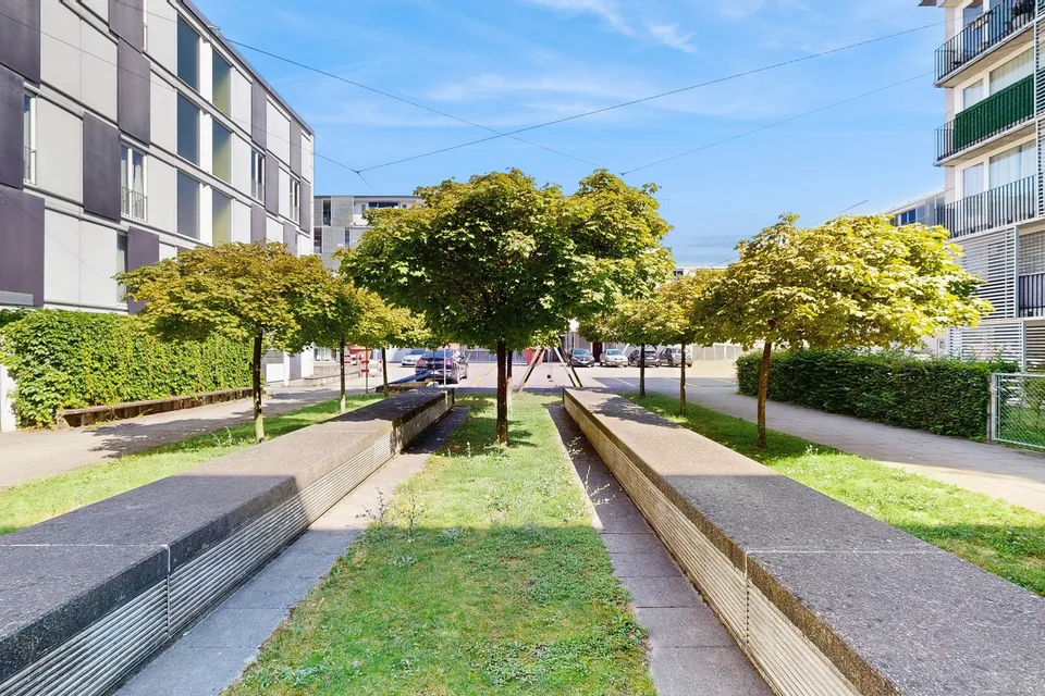 Moderne 2.5-Zimmer-Wohnung mit Mietgarten und Holzterrasse in Zürich-Schwamendingen