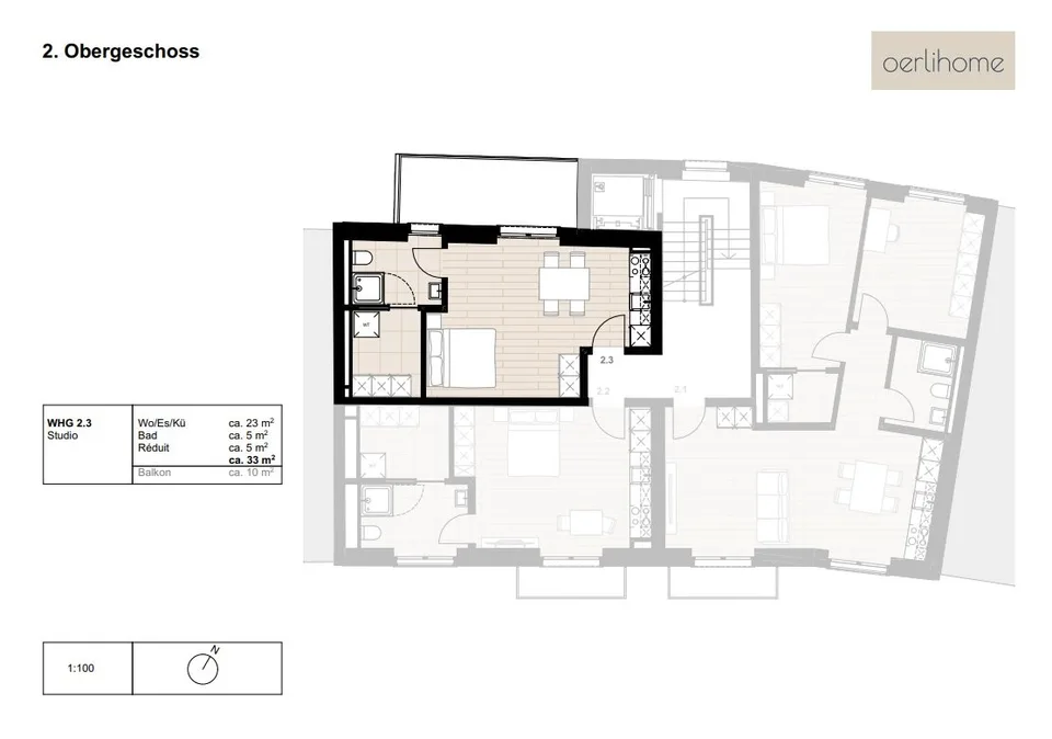 1-Zimmer-Wohnung mit grossem Reduit und Wäscheturm – Foto 7 von 9