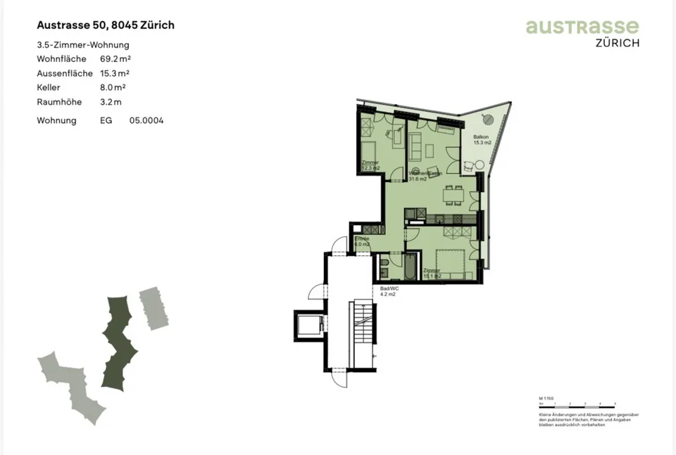 3.2m raumhohe Wohnung im Quartier Binz