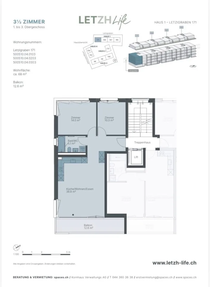 Gemütliche 3 1/5 Zimmer Wohnung