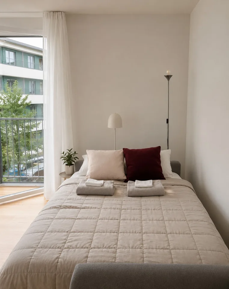 Modern Furnished 2.5 Room Apartment with Balcony and Home Office Set-up
