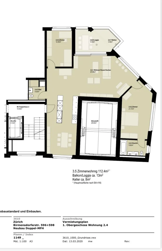 Moderne 3,5 Zimmer Wohnung am Uetliberg mit Blick über Zürich