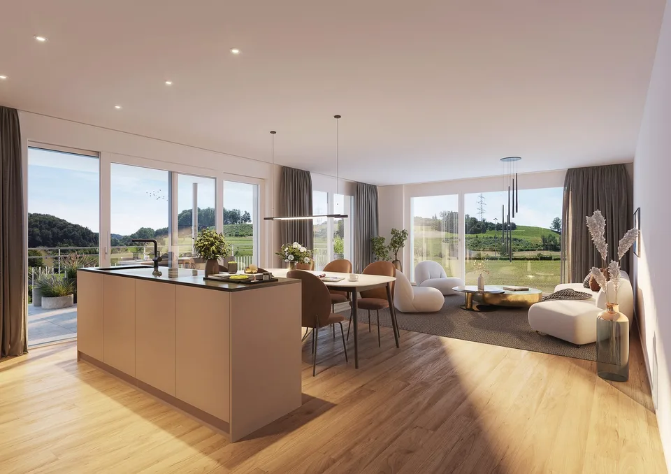 Exklusive 4.5-Zimmer-Wohnung mit zwei Balkonen – Natur und Stadt vereint