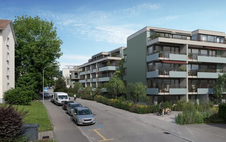 Motorradplatz in neuer Einstellhalle in Zürich