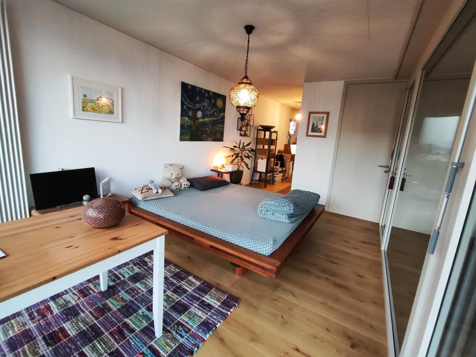 Wunderschöne moderne Wohnung mit Jahreszeitenzimmer, Blick auf den Zürichsee, Glarner Alpen, Säntis und Pfannenstiel direkt beim Bahnhof Horgen