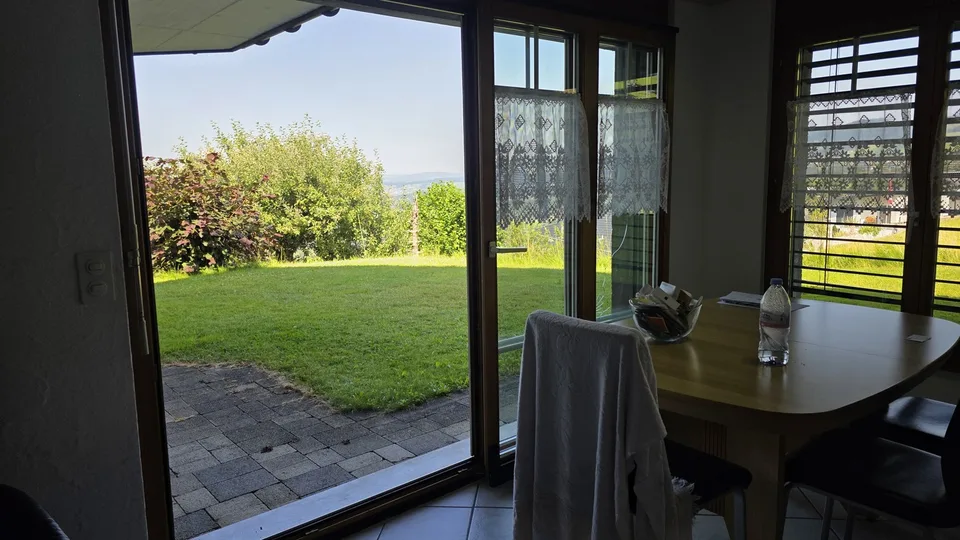 Gemütliche und lichtdurchflutete 1-Zimmer-Wohnung mit idyllischem Gartensitzplatz und Weitsicht in Rieden SG