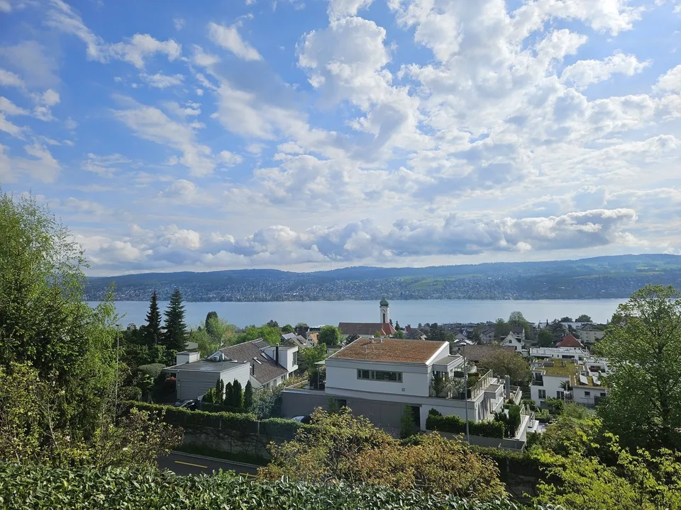 3 1/2 Zi Terassenwohnung mit Panorama See und Berg Sicht