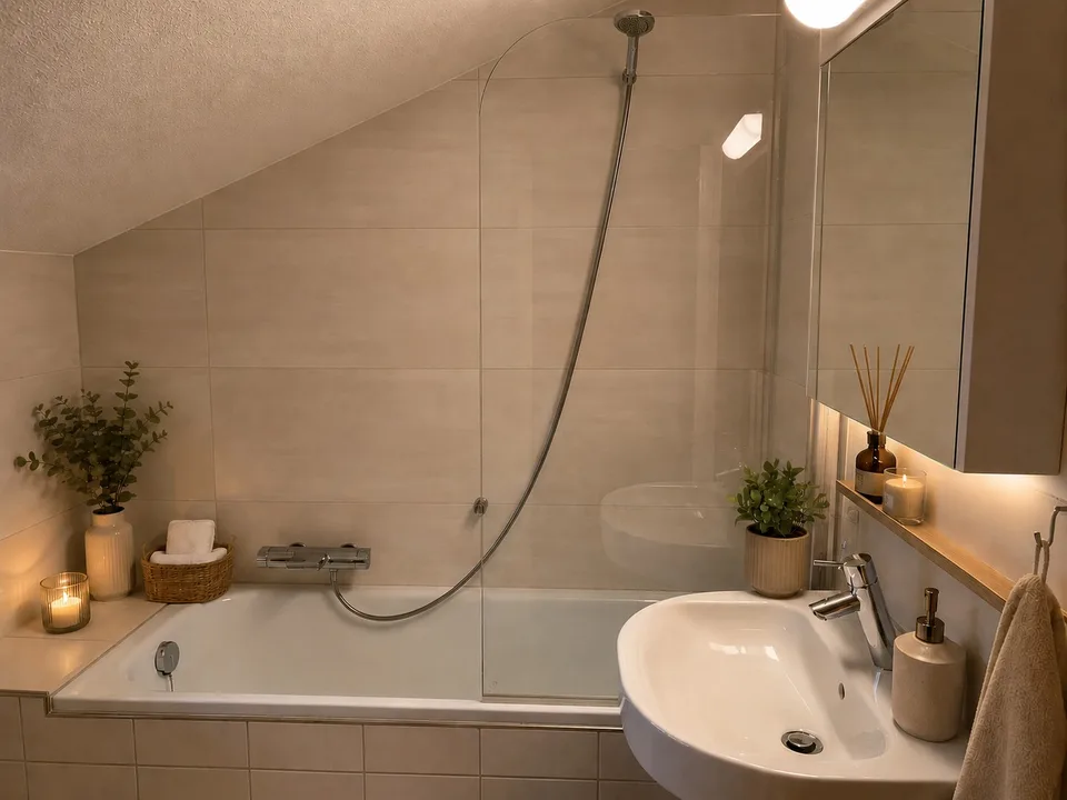 See Lage. Privatzimmer mit Balkon in freistehendem Haus mit Garten
