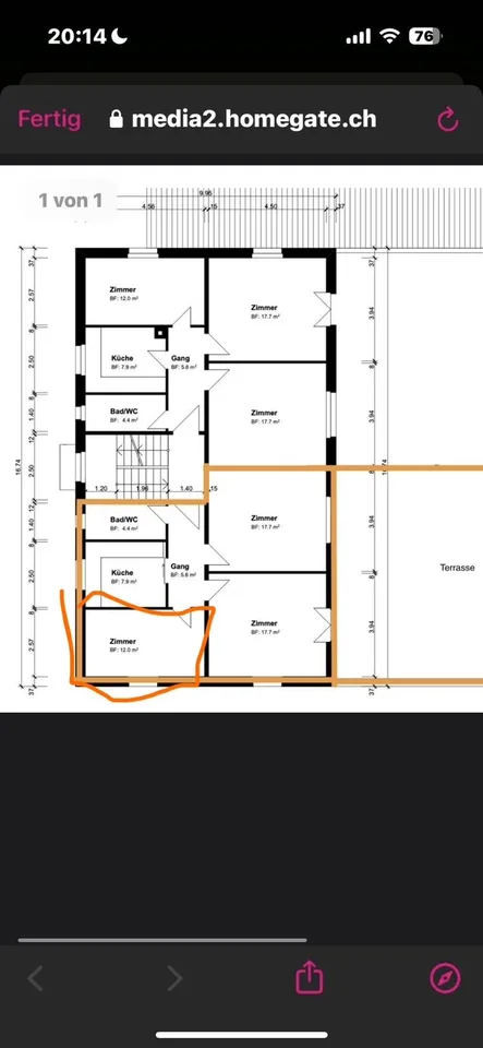 Helles 12m² Zimmer in gemütlicher 2er-WG in Erlenbach ZH