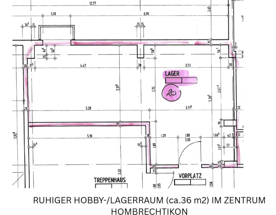 Gepflegter Hobby-/Lagerraum (36 m²) – Zentral in Hombrechtikon