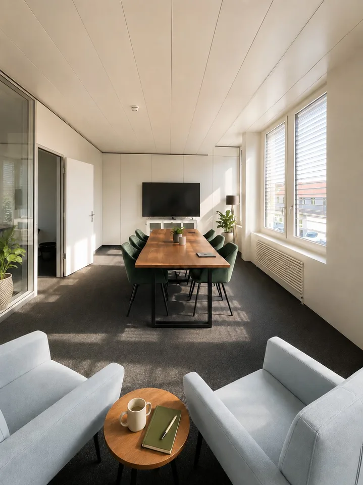 Büroplatz mit eigenem Schreibtisch in modernem Office zu vermieten