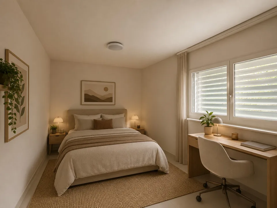 Modernes Studio mit Gartensitzplatz in freistehender Villa nahe Zürichsee
