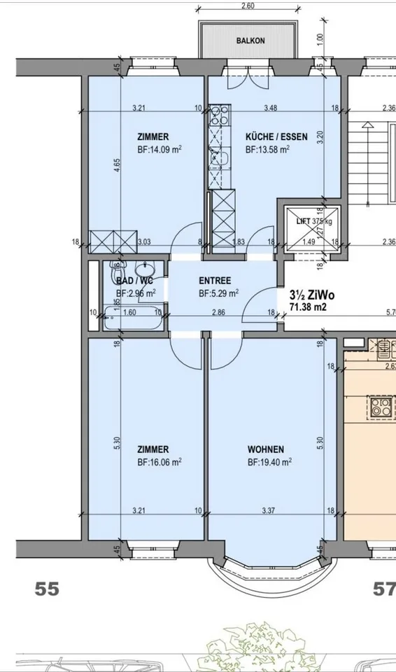 3.5 Zimmer-Wohnung zur Untermiete