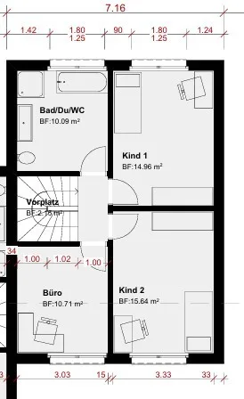 Ultima delle 4 case a schiera nuove con giardino, 3 balconi & vista, garage doppio