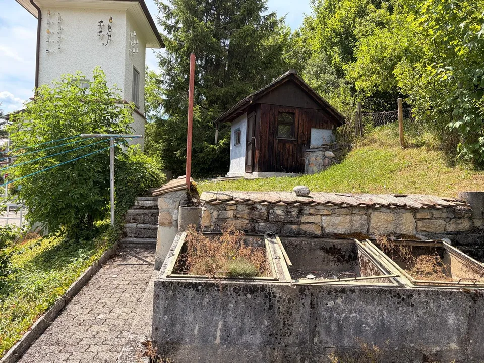Wohnhaus mit Stall und Scheune, Vorplatz und einem Garten