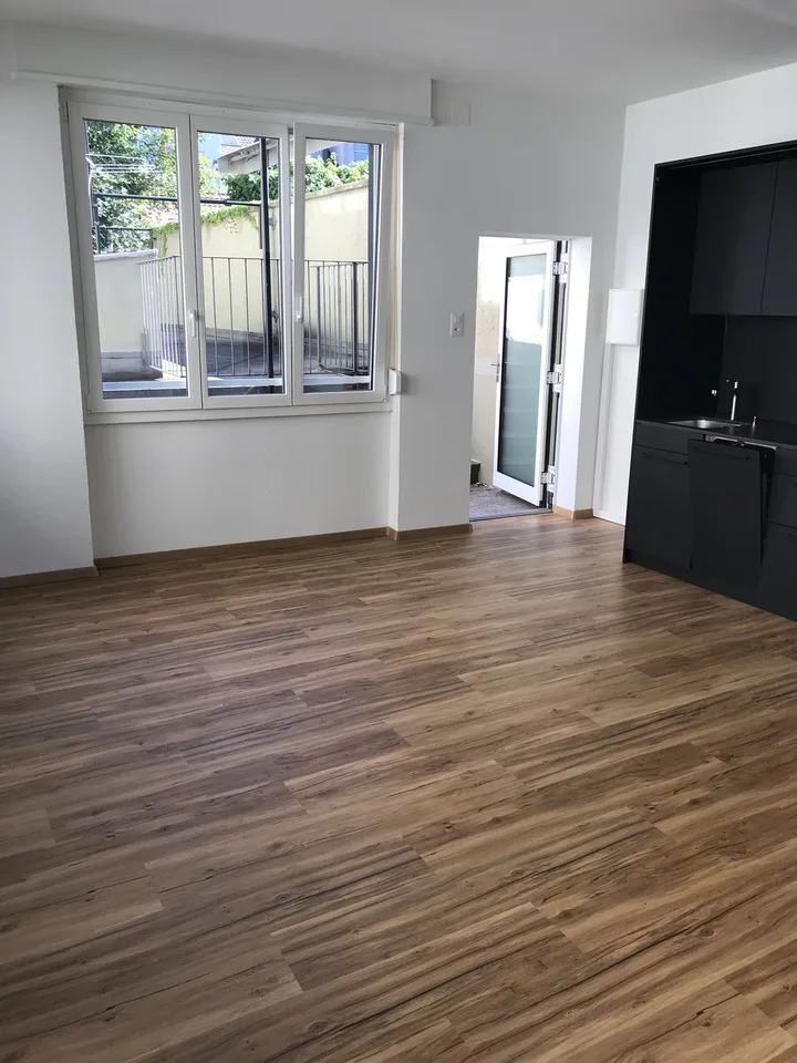 Erstvermietung - modernes Studio mit aussergewöhnlcher Privatterasse in Rheinnähe