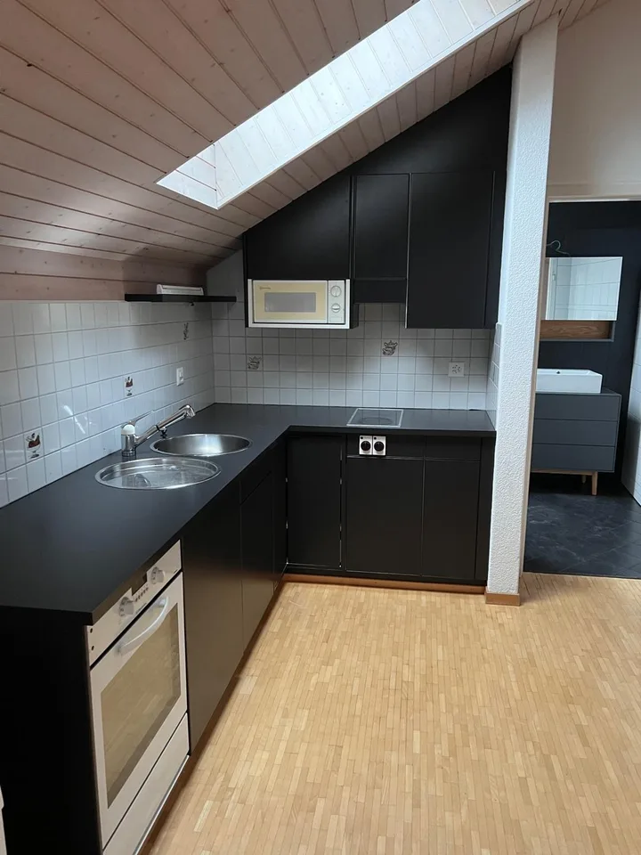 Frisch renovierte 2.5 Zi. Dachwohnungen 65m2 mit herrlicher Aussicht - Mitten im Dorf!