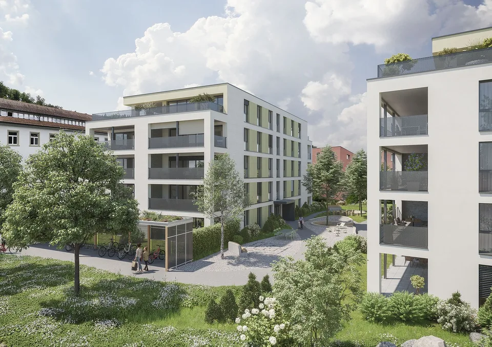 Weitsicht ins Grüne über den Dächern von Zofingen