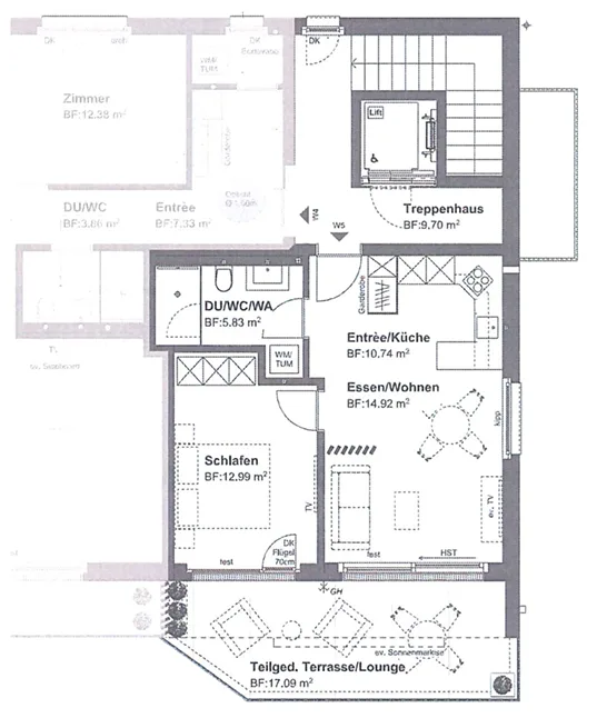 2,5 locali, 45 m², CHF 1'530.00