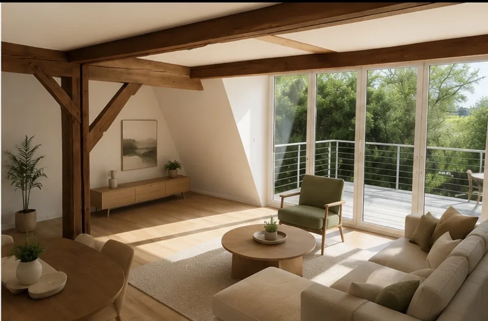 Charming Furnished Apartment in a Converted Farmhouse with Terrace – Flexible Rental Terms Charmante möblierte Wohnung im Bauernhaus mit Terrasse – flexibel mietbar