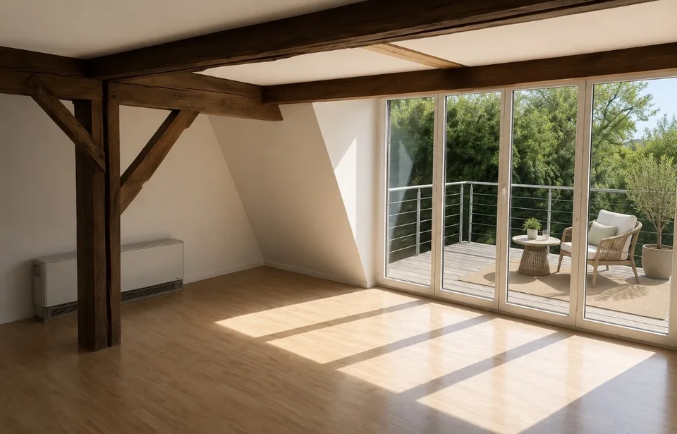 Charming Furnished Apartment in a Converted Farmhouse with Terrace – Flexible Rental Terms Charmante möblierte Wohnung im Bauernhaus mit Terrasse – flexibel mietbar