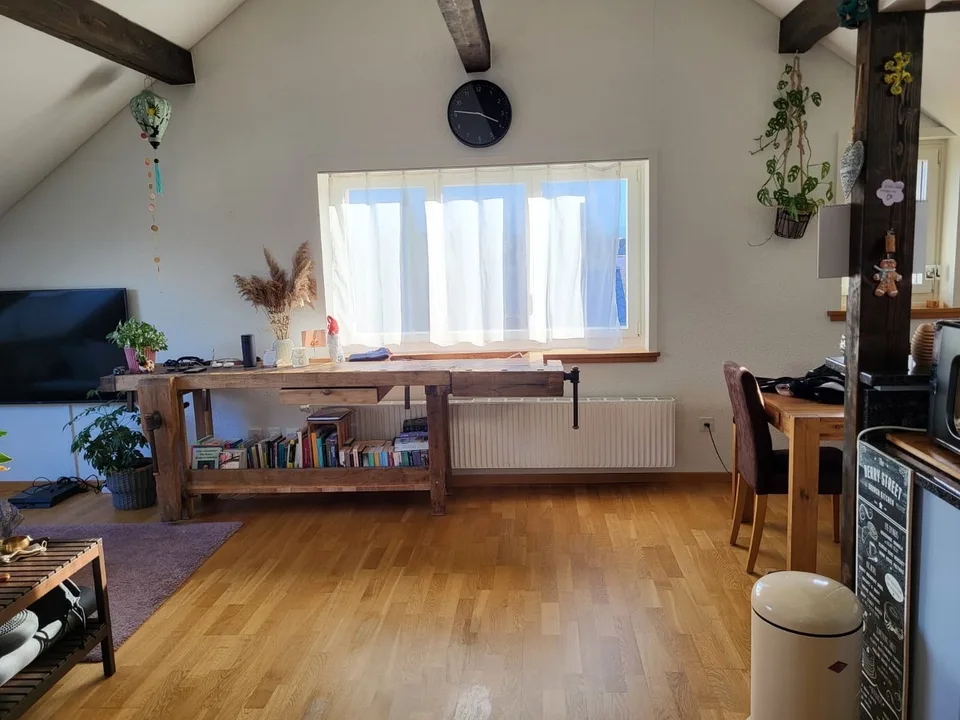 Möblierte 2 Zimmer Dachwohnung mit Aussicht in Thun (befristet)