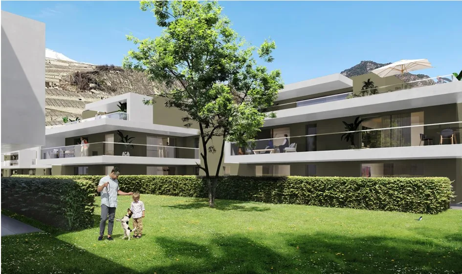 Studio neuf avec jardin privatif – Résidence Alegria (Uvrier / Sion)