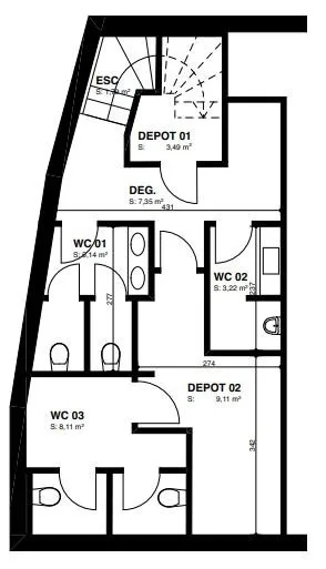 Arcade de 183 m2 + sous-sol