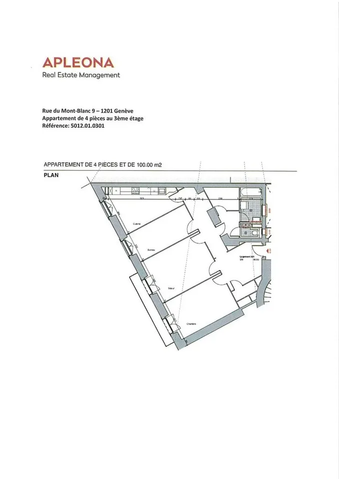 Appartement 4 pièces au 3eme étage Quartier de la Gare – foto 6 di 7
