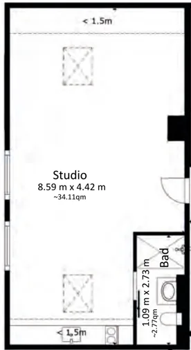 Studio am Rosenberg - Nähe HSG & Institut am Rosenberg