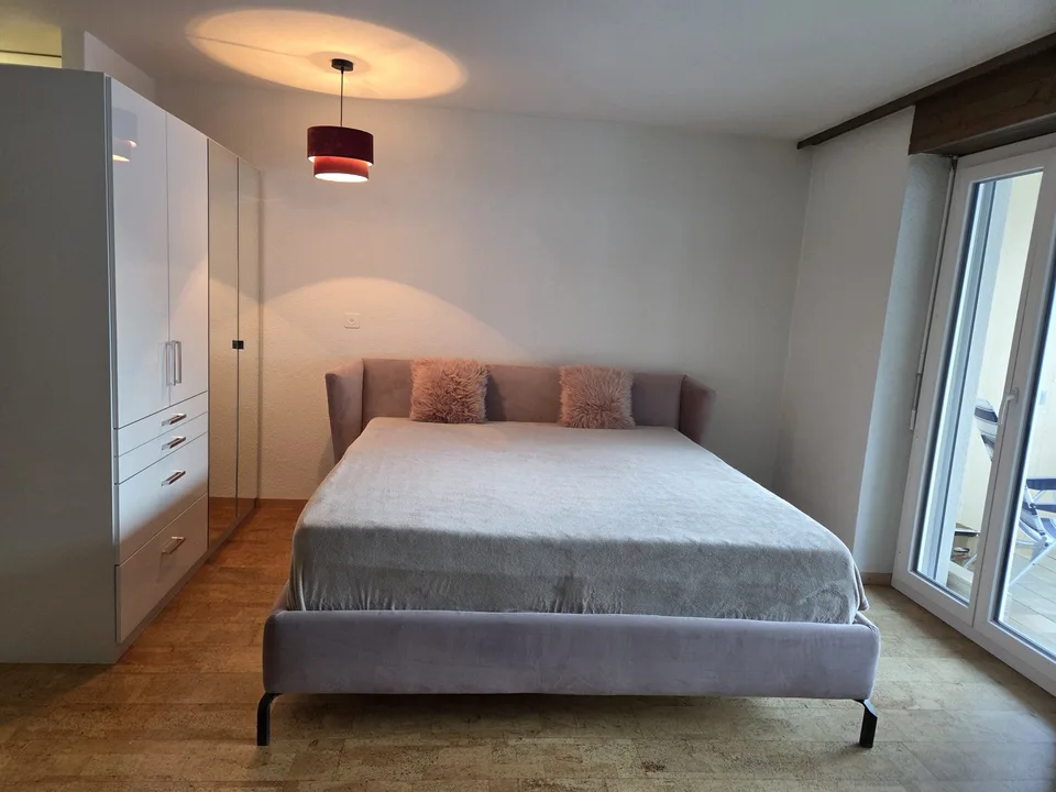 Möbliertes 1½-Zimmer-Studio mit Balkon und Bergblick in Leukerbad