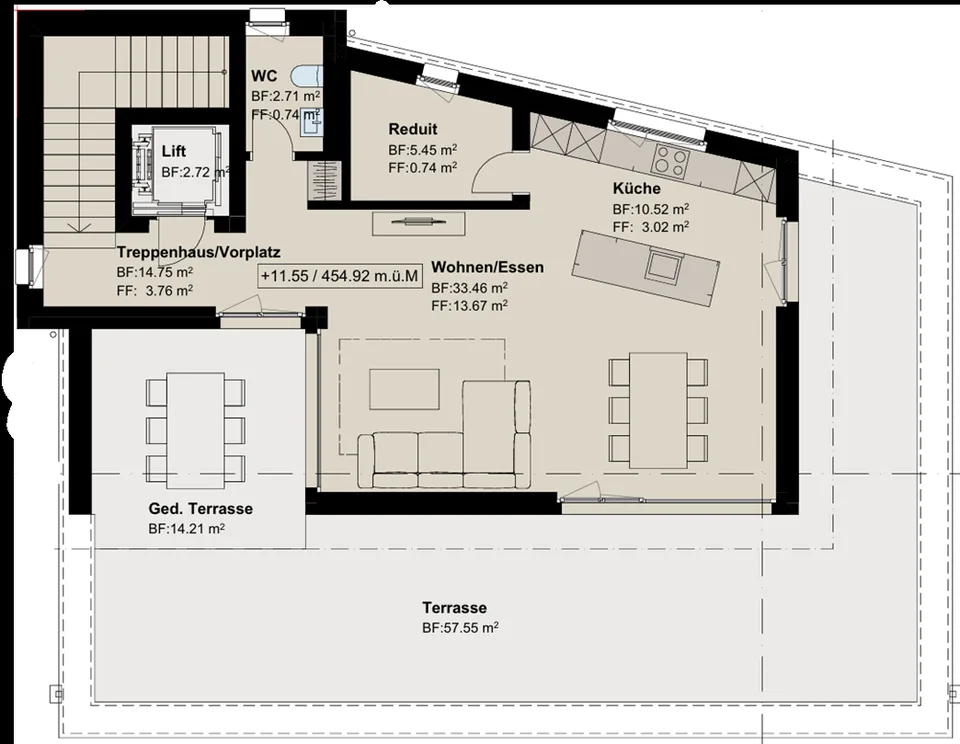 Grosse 5.5-Zimmer Attika-Maisonette - Neubau Mehrfamilienhaus