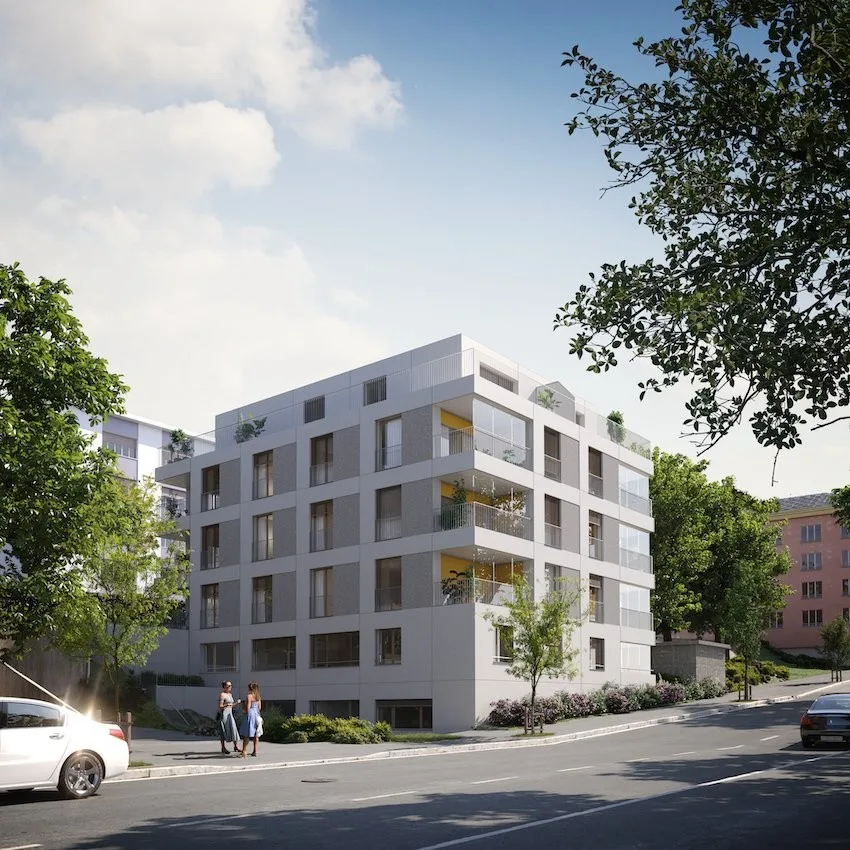 2.5 pièces no 301 situé au 2ème étage - orientation Sud Ouest