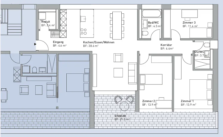 Helle 4.5-Zimmer-Wohnung an der Berglistrasse in Kempten / Wetzikon