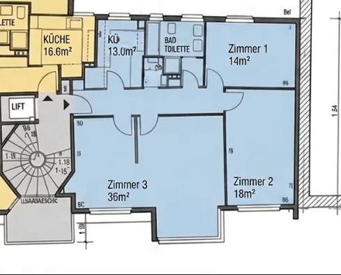 Helles 14m² WG-Zimmer in 4-Zimmerwohnung – Zürich