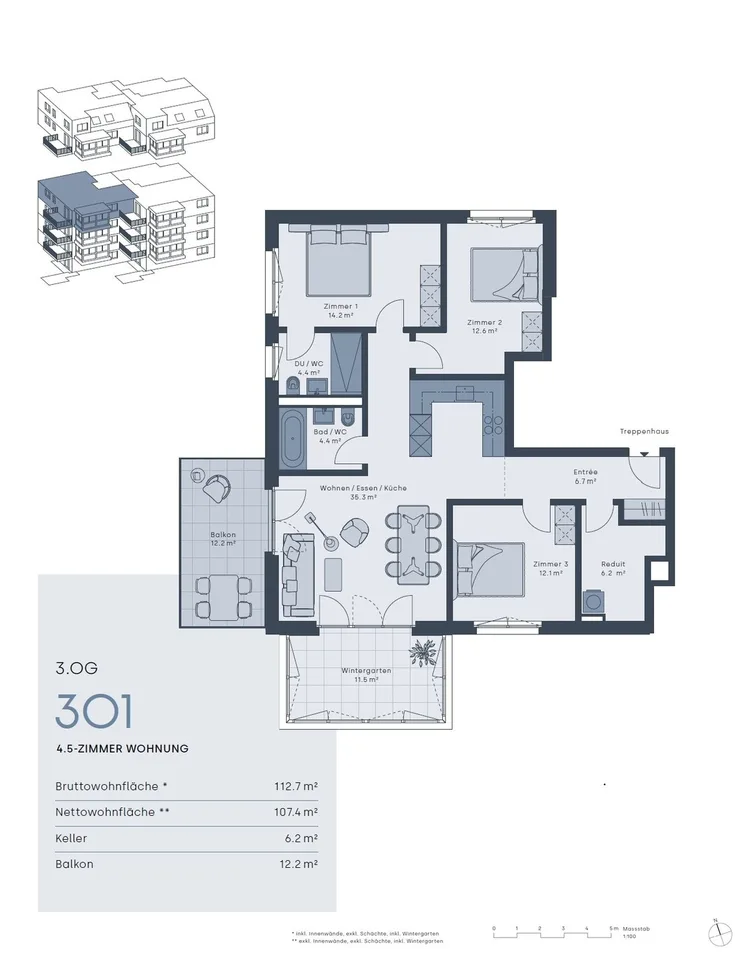 4.5 Zimmer Wohnung Erstvermietung im HIGH FIVE