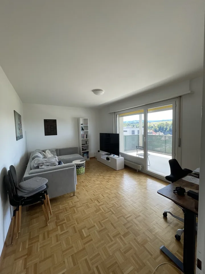 Helle 2.5 Zimmer Wohnung mit grossem Balkon und schöner Aussicht.