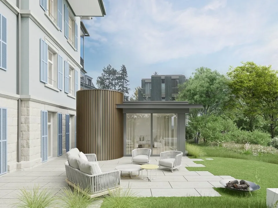 Exklusive Gartenwohnung mit Atelier & privater Oase im Grünen