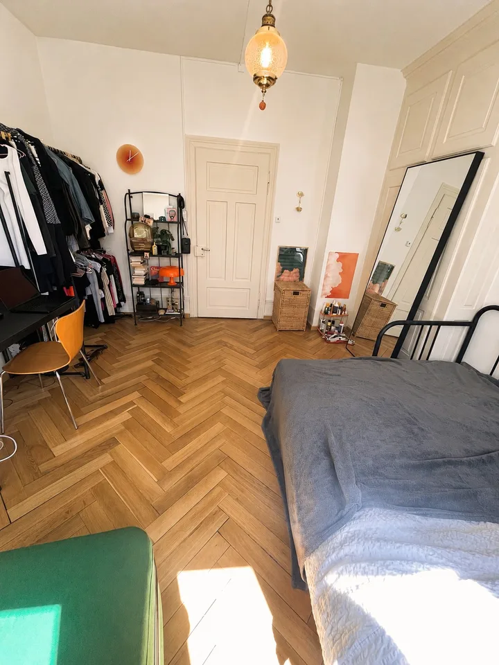 Helles WG-Zimmer beim Lochergut, moebliert, ab 1.9. fuer 3-4 Monate