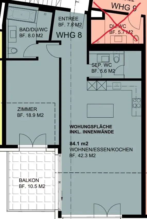 Modern 2.5-room Minergie apartment in Zürich-Höngg with sunset balcony