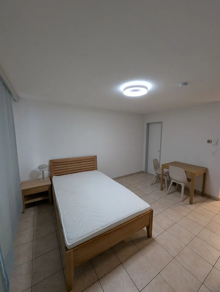 Fully furnished 1.5-room apartment in Visp / Möblierte & komplett ausgestattete 1.5-Zimmer Wohnung in Visp  Möblierte und komplett ausgestattete 1.5-Zimmer-Wohnung in Visp - English text below  Die ruhig gelegene 1.5 Zimmer-Studio Wohnung im 3. OG in der 