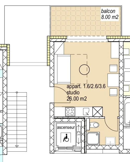 Studio meublé - Quartier Champsec, Sion