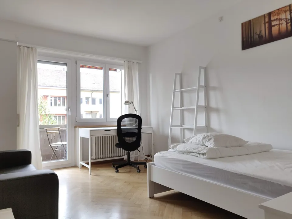 Fully Furnished Room with a private Balcony for Rent in a Prime Central Location - Available from August