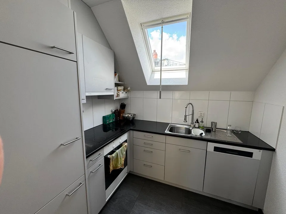 Zimmer in einer wunderschönen Maisonette-Wohnung mit Dachterrasse in Zürich (11 Monate, Verlängerung möglich)