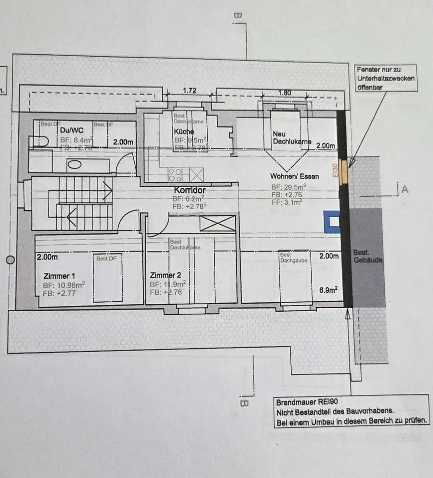 3 1/2 Zimmer Dachwohnung, Eigentumstandart