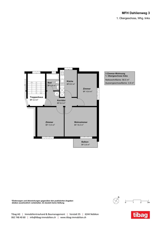 Zentrale 3 Zimmer Wohnung zu vermieten