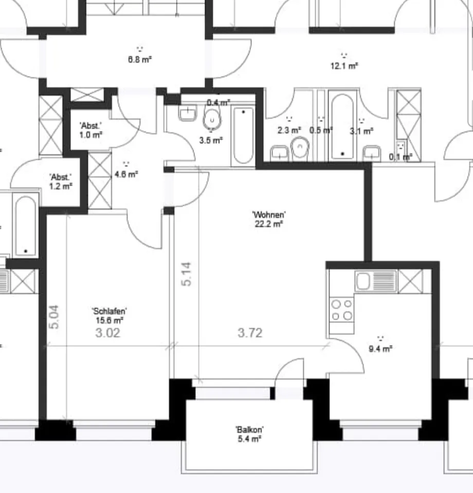 Helle 2,5 Zimmer im 9. Stock